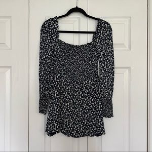 Reformation Kelli Smocked Mini Dress